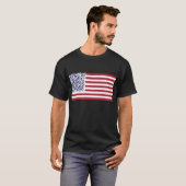 T-shirt Code de l'hymne national QR de drapeau américain (Devant entier)