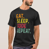 T-shirt Code de programmation de répétition de code de vei (Devant)