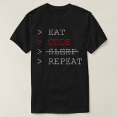 T-shirt Code de sommeil du programmeur de répétition (Design devant)