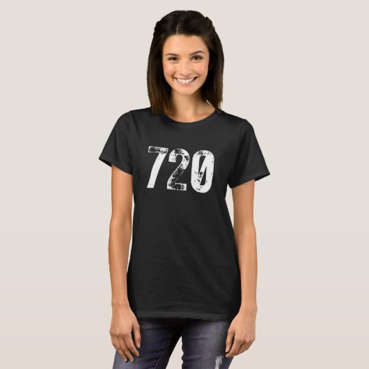 T-shirt Code de zone 720 Denver CO Téléphone mobile Code d (Devant entier)