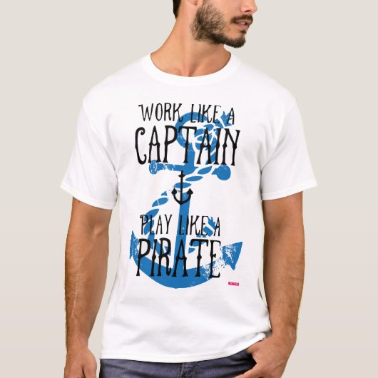 T-shirt Code du capitaine - Travaille dur, Joue à l’enfer (Devant)