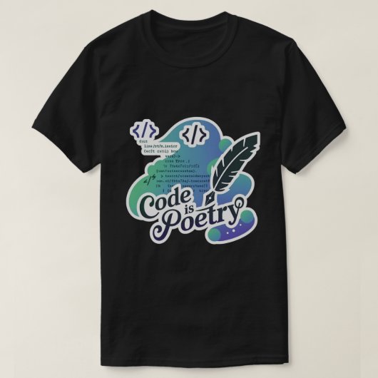 T-shirt Code Est Poetry Drôle Programmateur (Design devant)