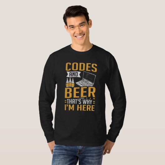 T-shirt Code Informatique Hacker Et Cybersécurité Bière (Devant entier)