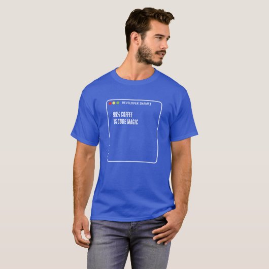 T-shirt Code Magique de Programmeur Drôle - Nom Personnali (Devant entier)