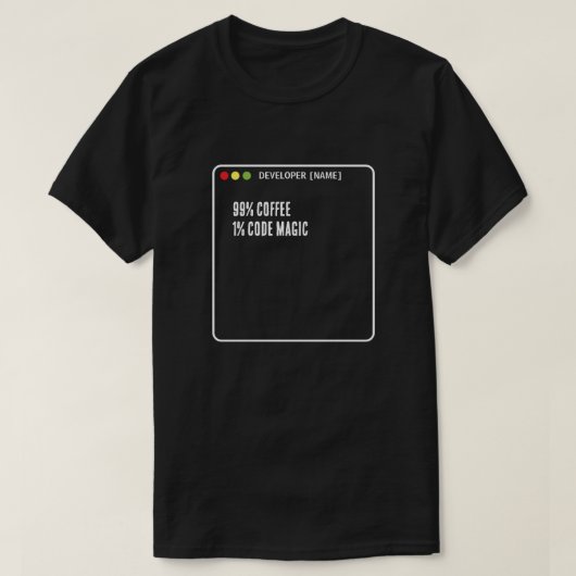 T-shirt Code Magique de Programmeur Drôle - Nom Personnali (Design devant)