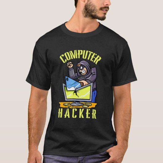 T-shirt Code ordinateur Cybersécurité informatique pirate (Devant)