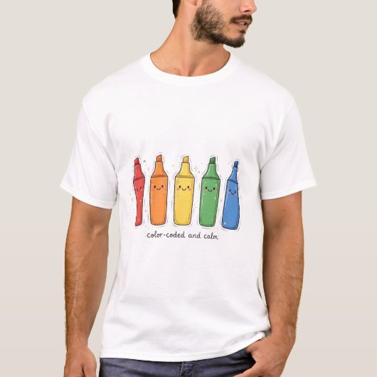 T-shirt Codé par couleur et calme — Planner Tee (Devant)