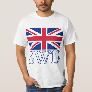 T-shirt Code postal Londres SW19 avec Union Jack