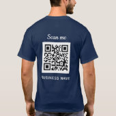 T-shirt Code QR Business Logo Professionnel Marine Bleu (Dos)