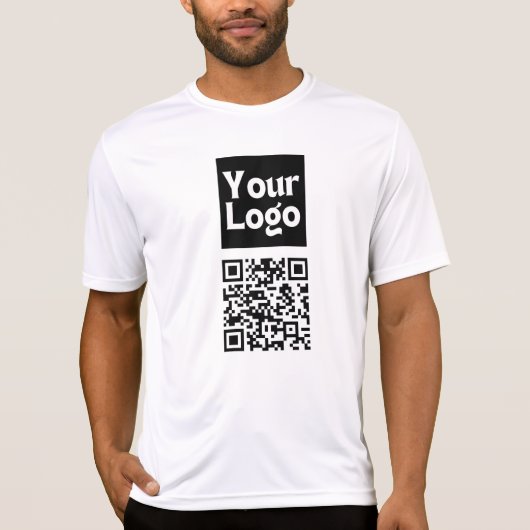 T-shirt Code QR éditable & Votre logo ou image d'entrepris (Devant)