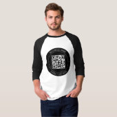 T-shirt Code QR et texte modifiable | Noir et blanc (Devant entier)