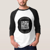 T-shirt Code QR et texte modifiable | Noir et blanc (Devant)