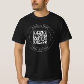 T-shirt Code QR et texte modifiable | Noir et blanc (Devant)