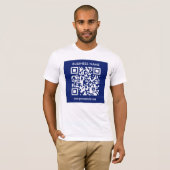 T-shirt Code QR (généré instantanément) modifiable | Bleu (Devant entier)