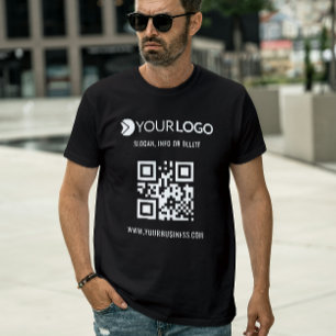 T-shirt Code QR noir Logo d'entreprise personnalisé et pro