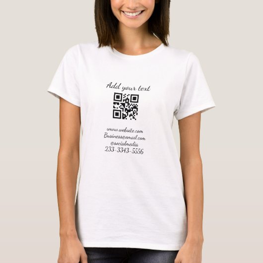 T-shirt code QR personnalisé simple ajouter votre nom text (Devant)
