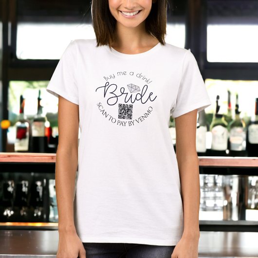 T-shirt Code QR pour la fête de bachelor de la mariée "Ach