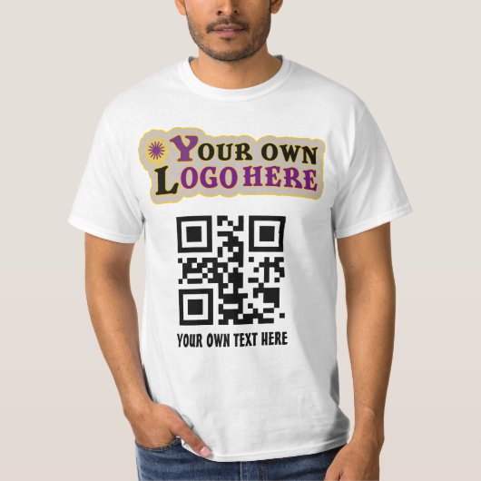 T-shirt Code QR promotionnel personnalisé et logo (Devant)