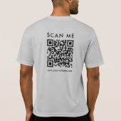 T-shirt Code QR Scannez-Moi Homme Double Impression Argent (Dos)
