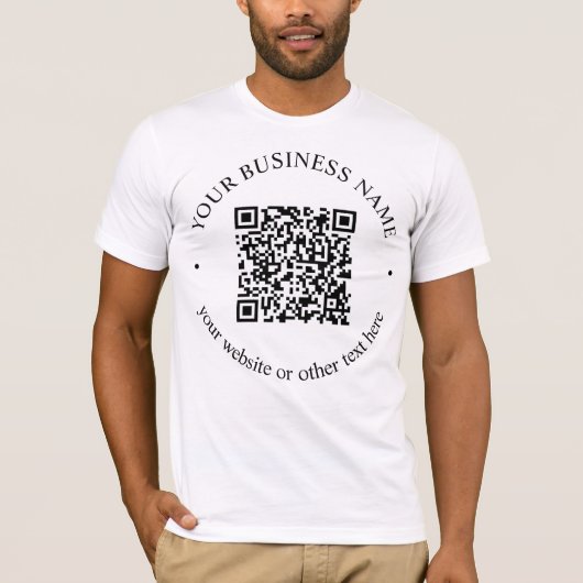 T-shirt Code QR téléchargé Plus Texte circulaire modifiabl (Devant)