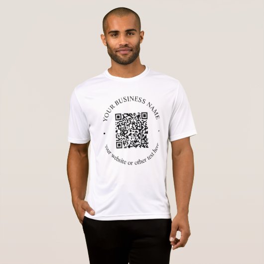 T-shirt Code QR téléchargé Plus Texte circulaire modifiabl (Devant entier)