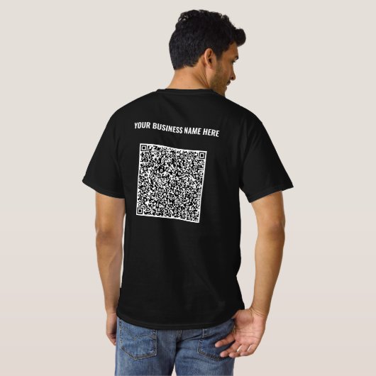T-Shirt Code QR Votre nom d'entreprise ou texte pe (Dos entier)
