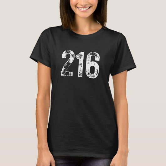 T-shirt Code régional 216 Cleveland OH Zone de téléphone m (Devant)