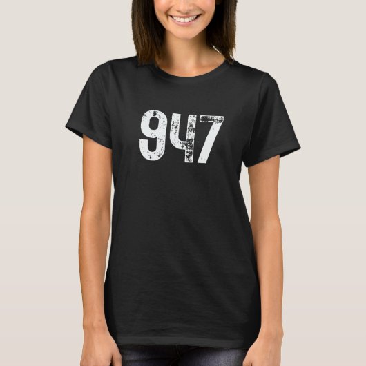 T-shirt Code régional 947 Troy MI Téléphone mobile Code ré (Devant)