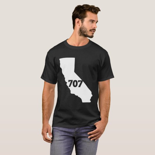 T-shirt Code régional California 707 (Devant entier)