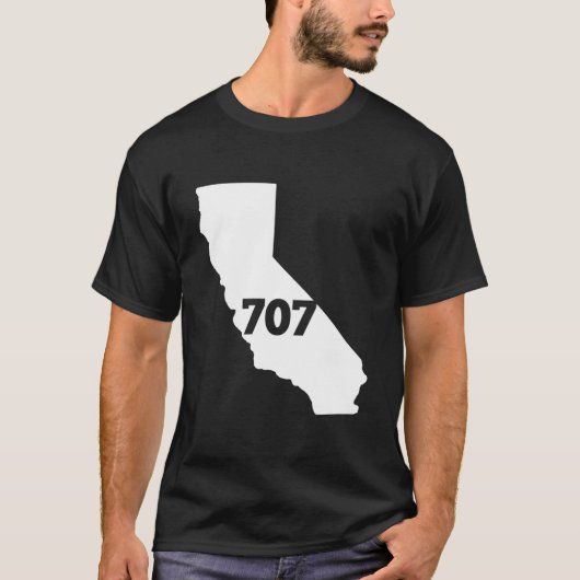 T-shirt Code régional California 707 (Devant)