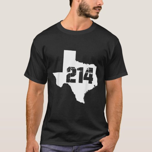 T-shirt Code régional Dallas Texas 214 (Devant)