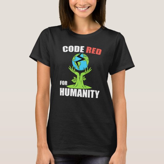 T-shirt Code Très Rouge Pour Climat Humanité (Devant)