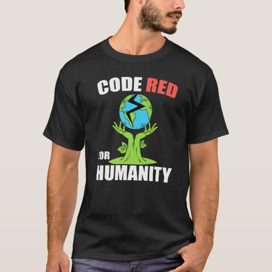 T-shirt Code Très Rouge Pour L'Humanité Climat (Devant)