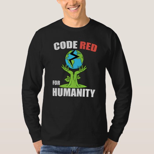 T-shirt Code Très Rouge Pour L'Humanité Climat (Devant)
