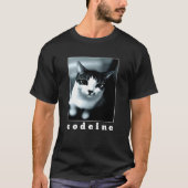 T-shirt Codéine Chat Noir Et Blanc (Devant)