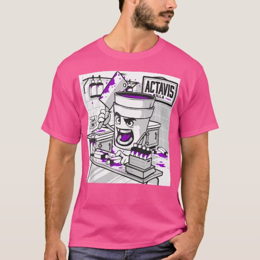 T-shirt Codeine Double Coupe Lean Purple Boire Sizzurp Rap (Devant)