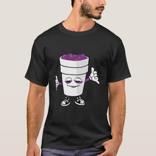 T-shirt Codeine Purple Drank Sizzurp Double Cup Lean (Devant)