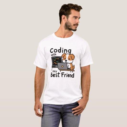 T-shirt Coder avec mon meilleur ami (Devant entier)