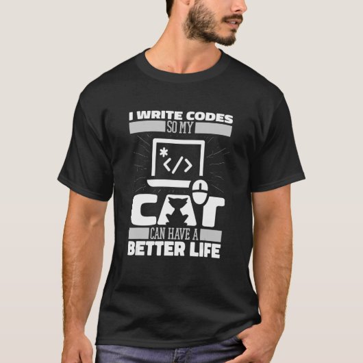 T-shirt Coder Cat Software Engineer Developer Coding Pro (Devant)