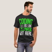 T-shirt Coder, c'est comme de la magie, mais réelle (Devant entier)