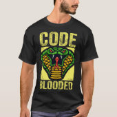 T-shirt Coder coding coder computer snake developer (Devant)