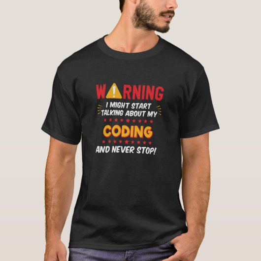 T-shirt Coder Computer Language Coding Joke Graphic (Devant)