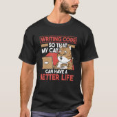 T-shirt Coder Développeur logiciel Ingénieur Coding Cat Pr (Devant)