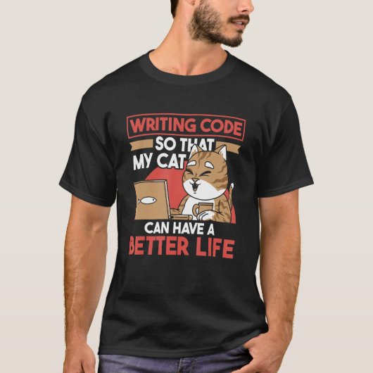 T-shirt Coder Développeur logiciel Ingénieur Coding Cat Pr (Devant)