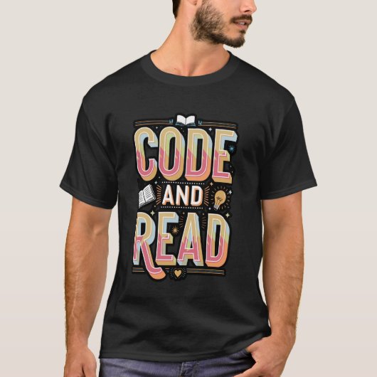 T-shirt Coder et Lire Coloré Nerdy (Devant)