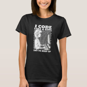T-shirt Coder Girl Programmation Coding Software Developer