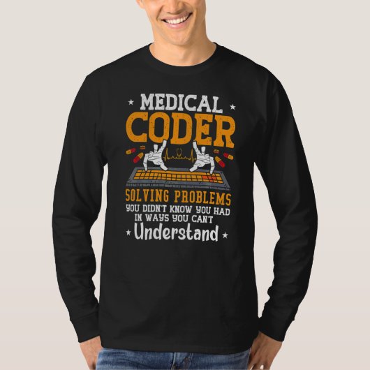 T-shirt Coder Médicale Coder Résolution Problèmes Coder Ic (Devant)