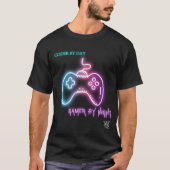 T-shirt Coder par jour, Gamer par nuit - Jeu & Codage (Devant)