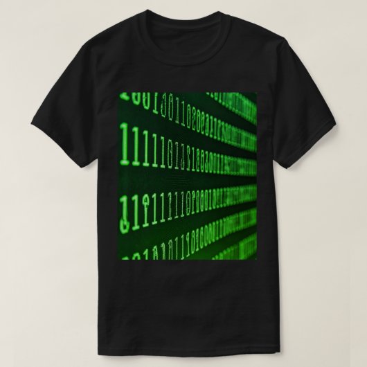T-shirt Codes binaires vert et bleu (Design devant)