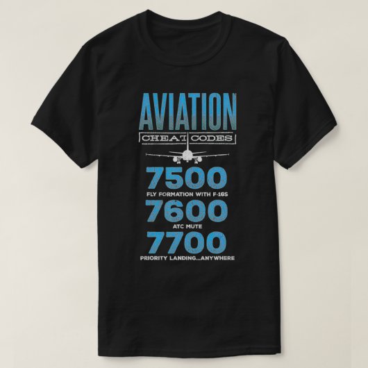 T-shirt Codes de tricherie aérienne Avion Pilote (Design devant)